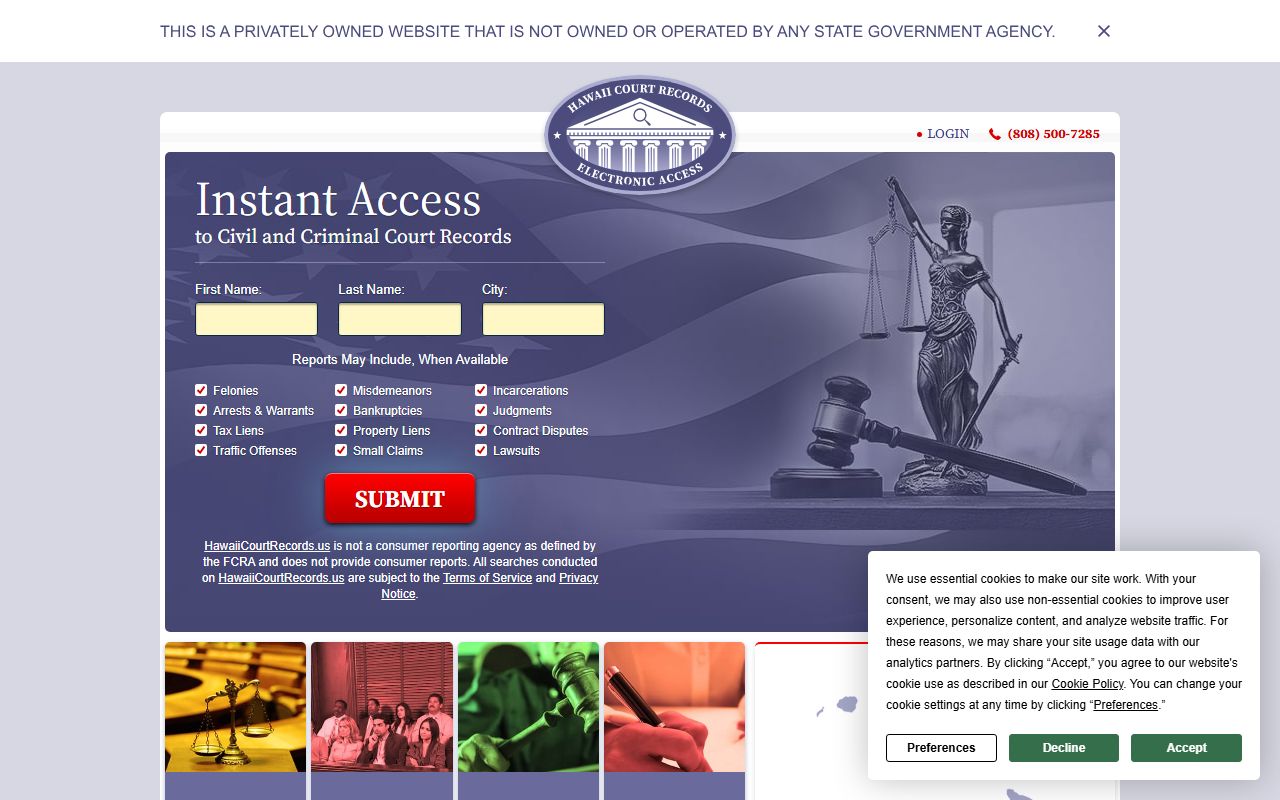 Makakilo 24 hour booking Hawaii Court Records US portal