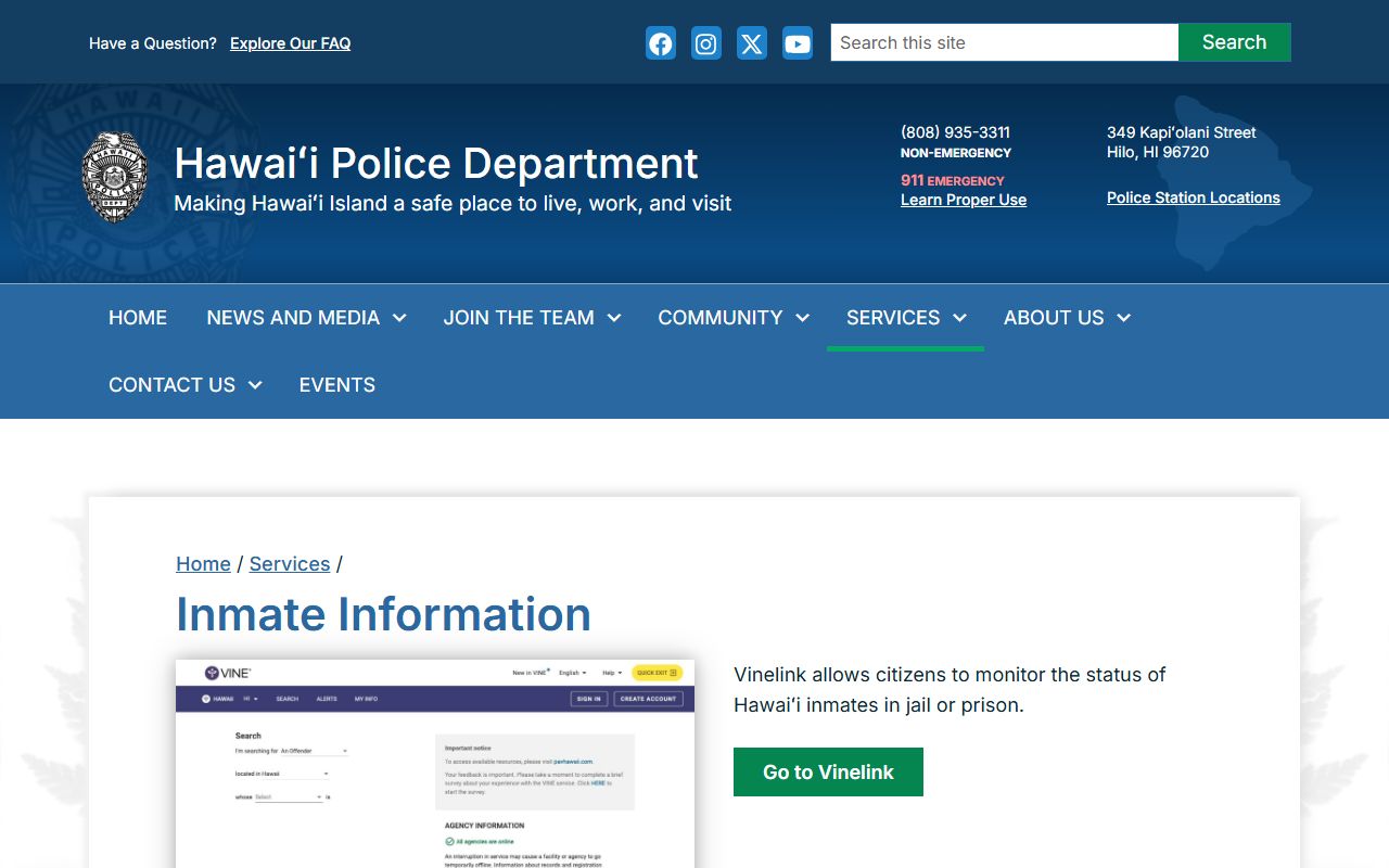 Ocean Pointe 24 hour booking inmate information resource